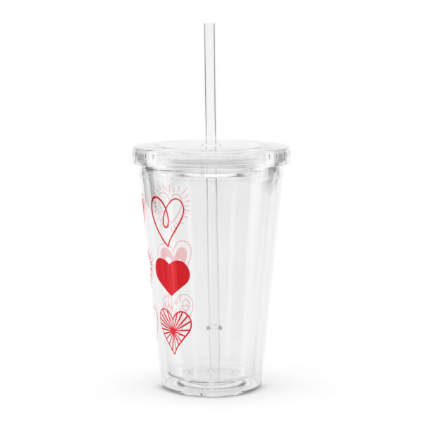 Plastic Tumbler Clear - Hearts - Image 4