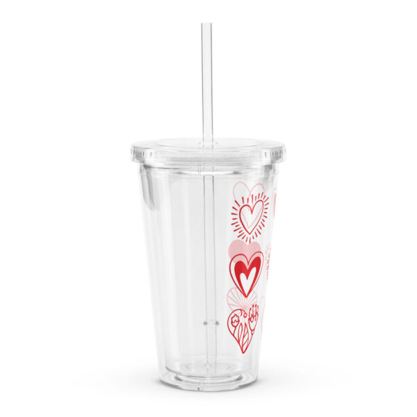 Plastic Tumbler Clear - Hearts - Image 3