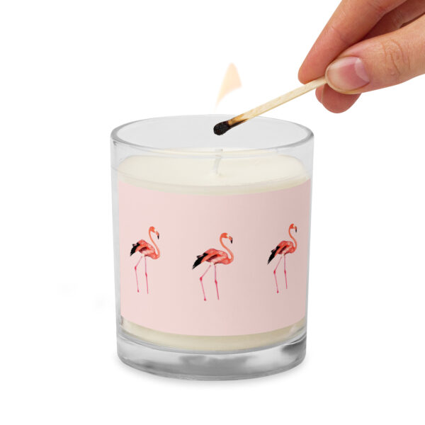 Glass jar soy wax candle - Flamingo - Image 3