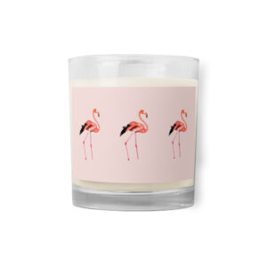 Glass jar soy wax candle - Flamingo