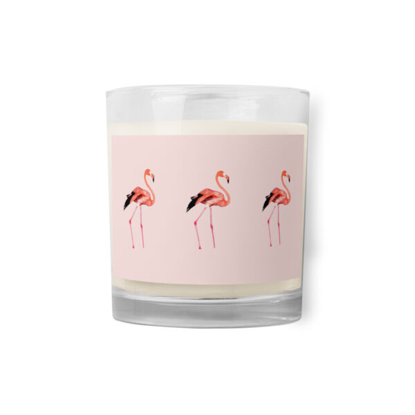 Glass jar soy wax candle - Flamingo