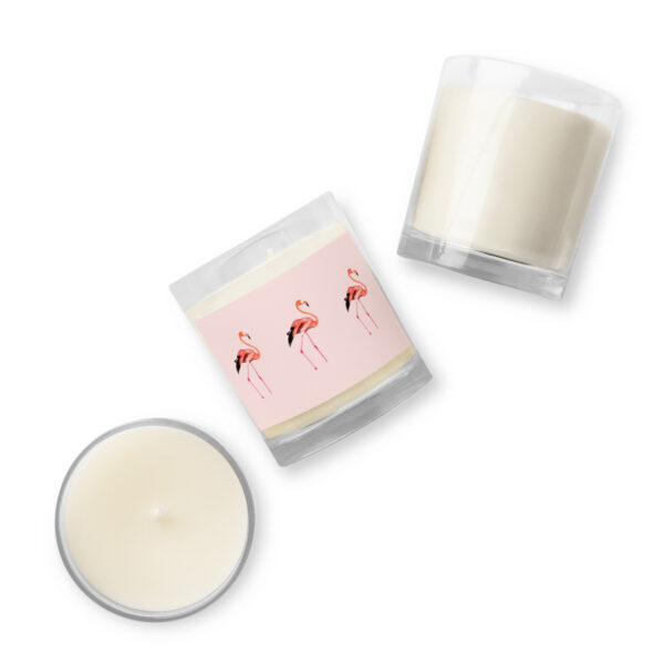 Glass jar soy wax candle - Flamingo - Image 2