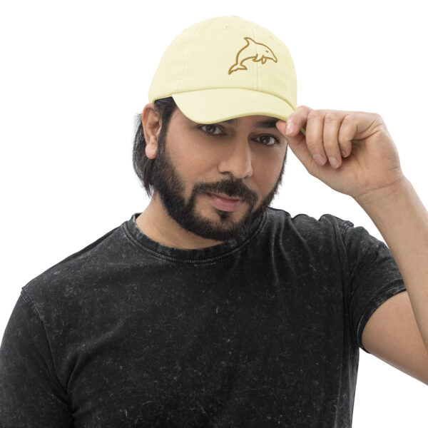 Dad hat Unisex - Yellow Dolphin - Image 4