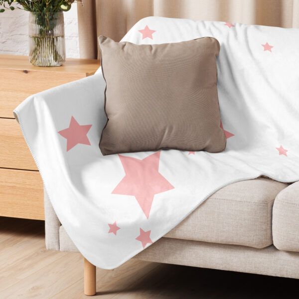 Blanket Sherpa - Pink Stars - Image 8