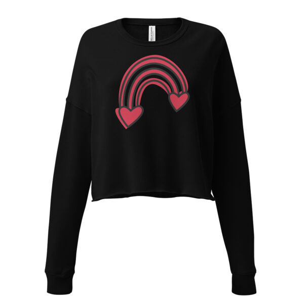 Crop Sweatshirt - Rainbow of Hearts - Image 2