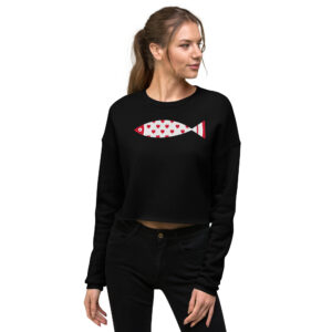 Crop Sweatshirt - Hearts Fish