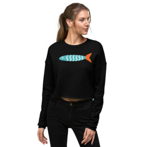 Crop Sweatshirt - Stripes Fish