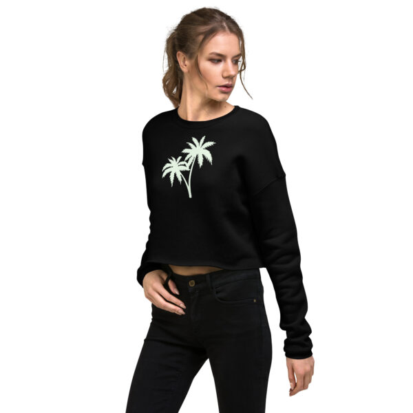 Crop Sweatshirt - Palm Trees - Image 3