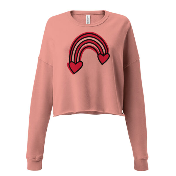 Crop Sweatshirt - Rainbow of Hearts - Image 3